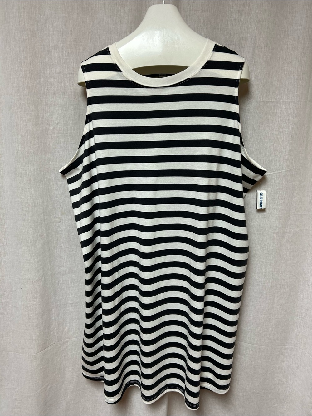Tent dress size 3X gray black strip sleeveless NWT 100% cotton old navy